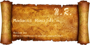 Madacsi Ruszlán névjegykártya